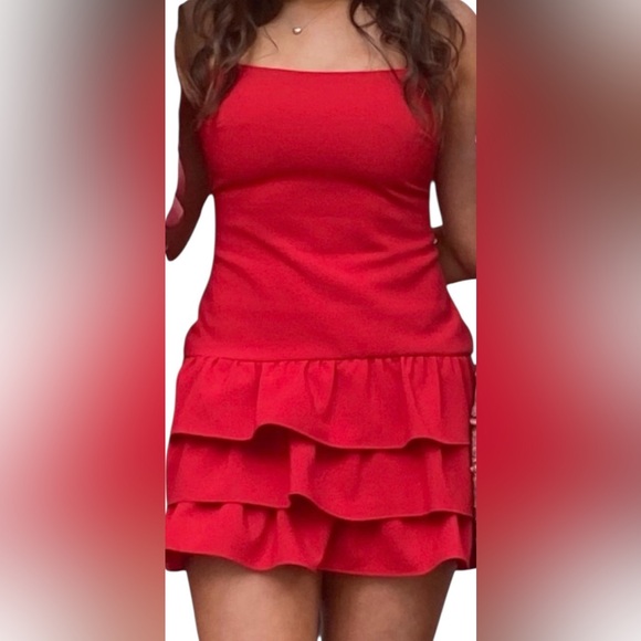 Likely Red Ruffled Tiered Mini Dress - Picture 5 of 9